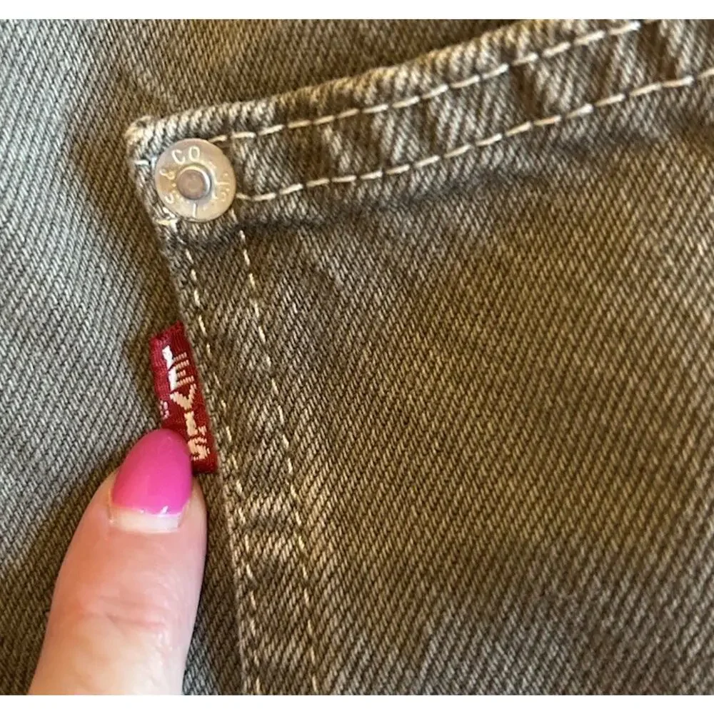 Levis Dad Utility Carpenter Jean Women Sz 24x30 Brown Denim Premium Big E